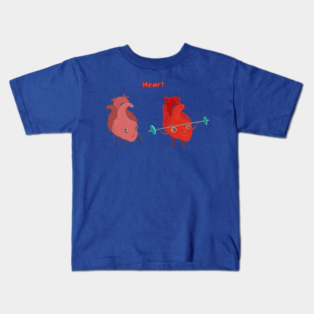 heart healthy damaged Kids T-Shirt by Mako Design 